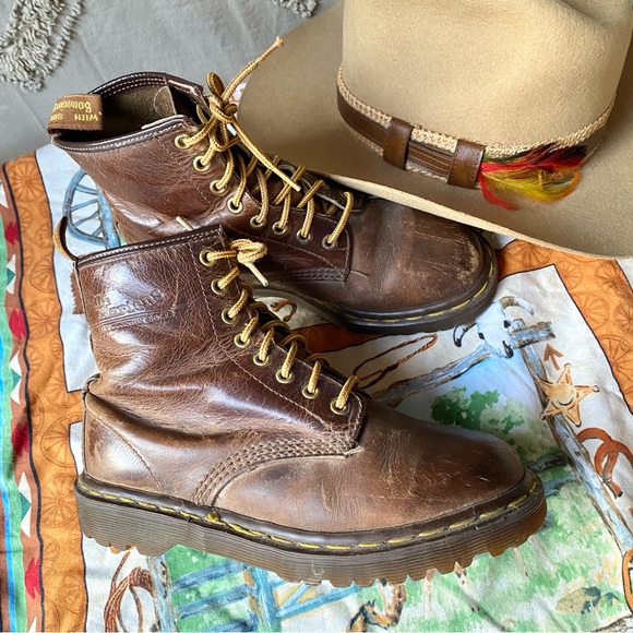 Dr. Martens Shoes - RUSTIC DR.MARTENS combat boots in glorious distressed curated natural patina